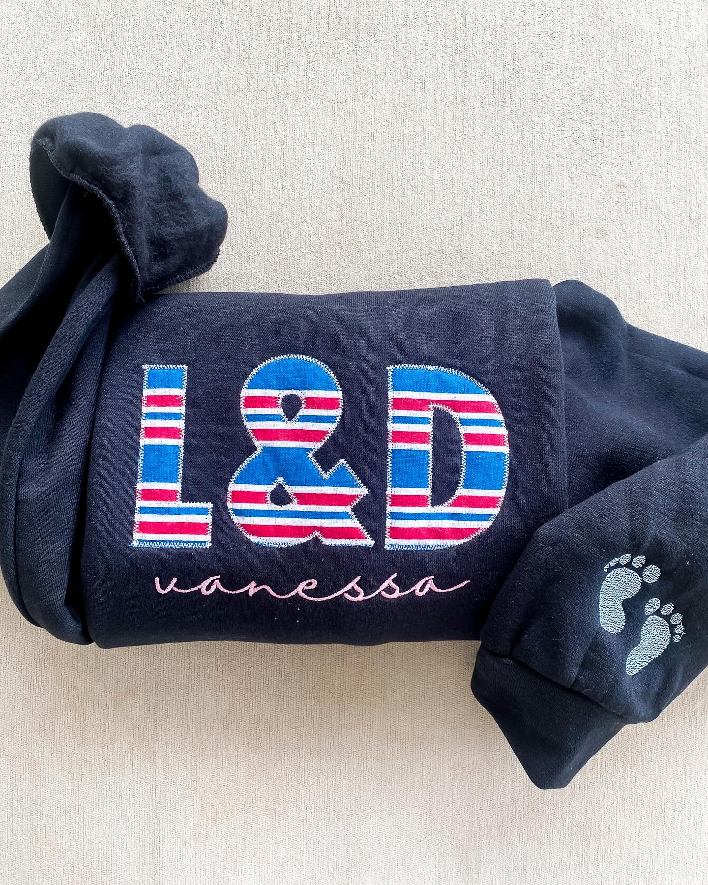 L&D with baby blanket crewneck